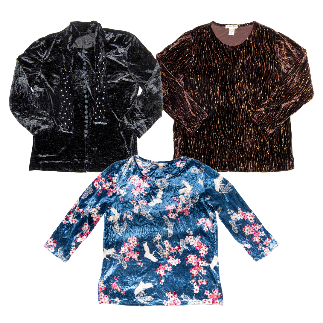 VELVET LONG SLEEVE T-SHIRTS AND BLOUSES PACK