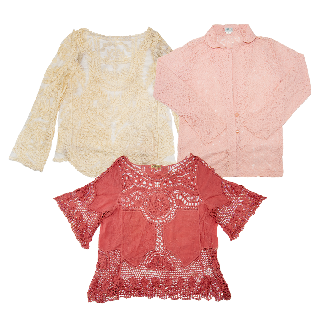 VINTAGE HÄKEL BLUSEN PAKET